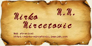 Mirko Mirčetović vizit kartica